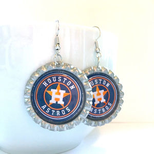 Houston ASTROS Handmade Baseball Earrings